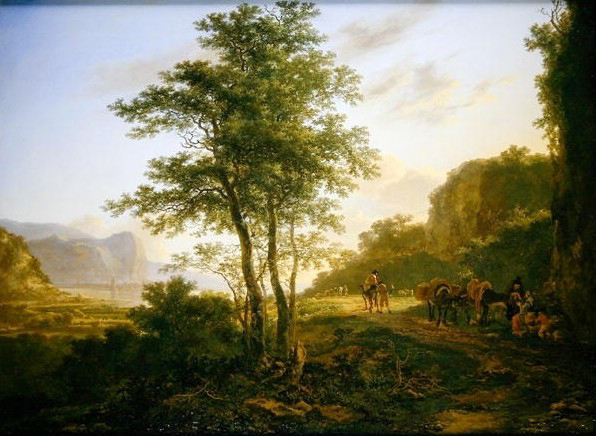 Italianate Landscape with travellers